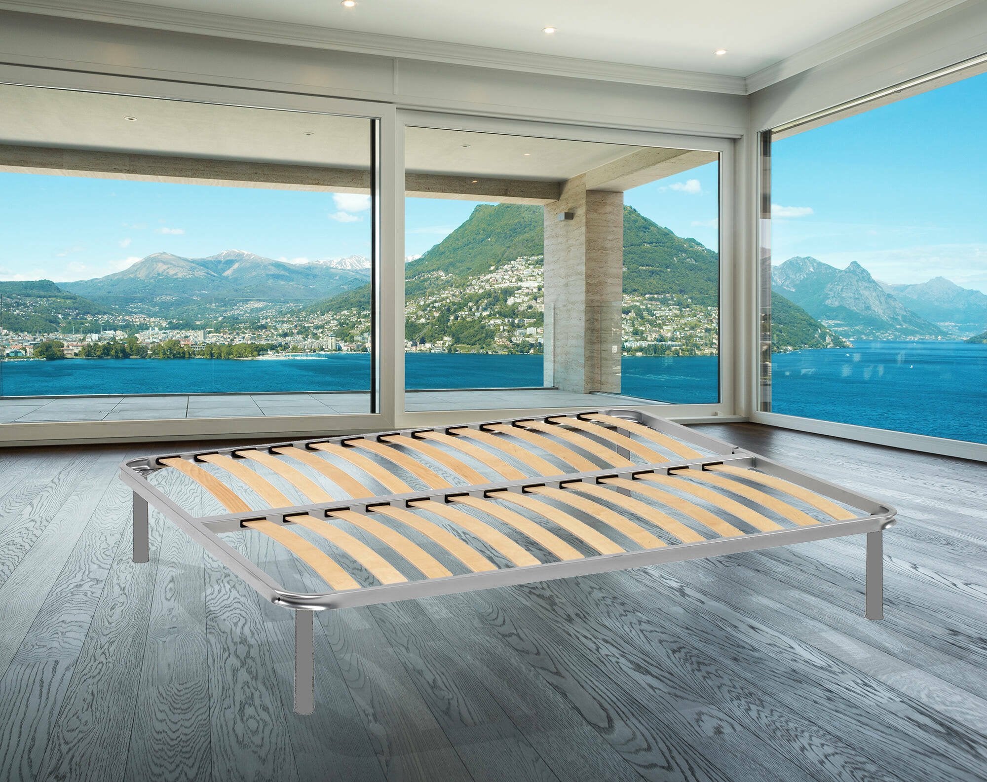 Rete letto matrimoniale Al, Rete ortopedica a doghe, 100% Made in Italy, cm 160x190h 31