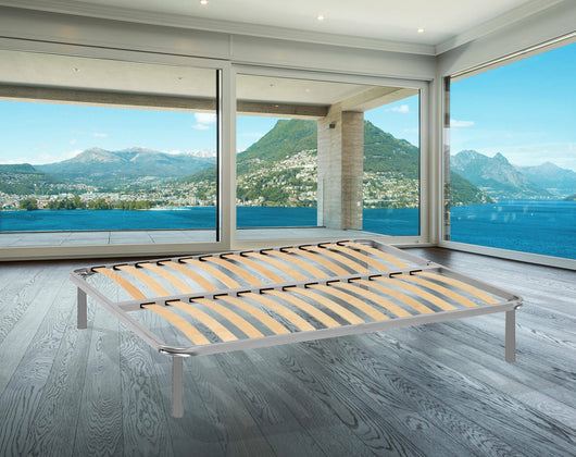 Rete letto matrimoniale Al, Rete ortopedica a doghe, 100% Made in Italy, cm 160x190h 31