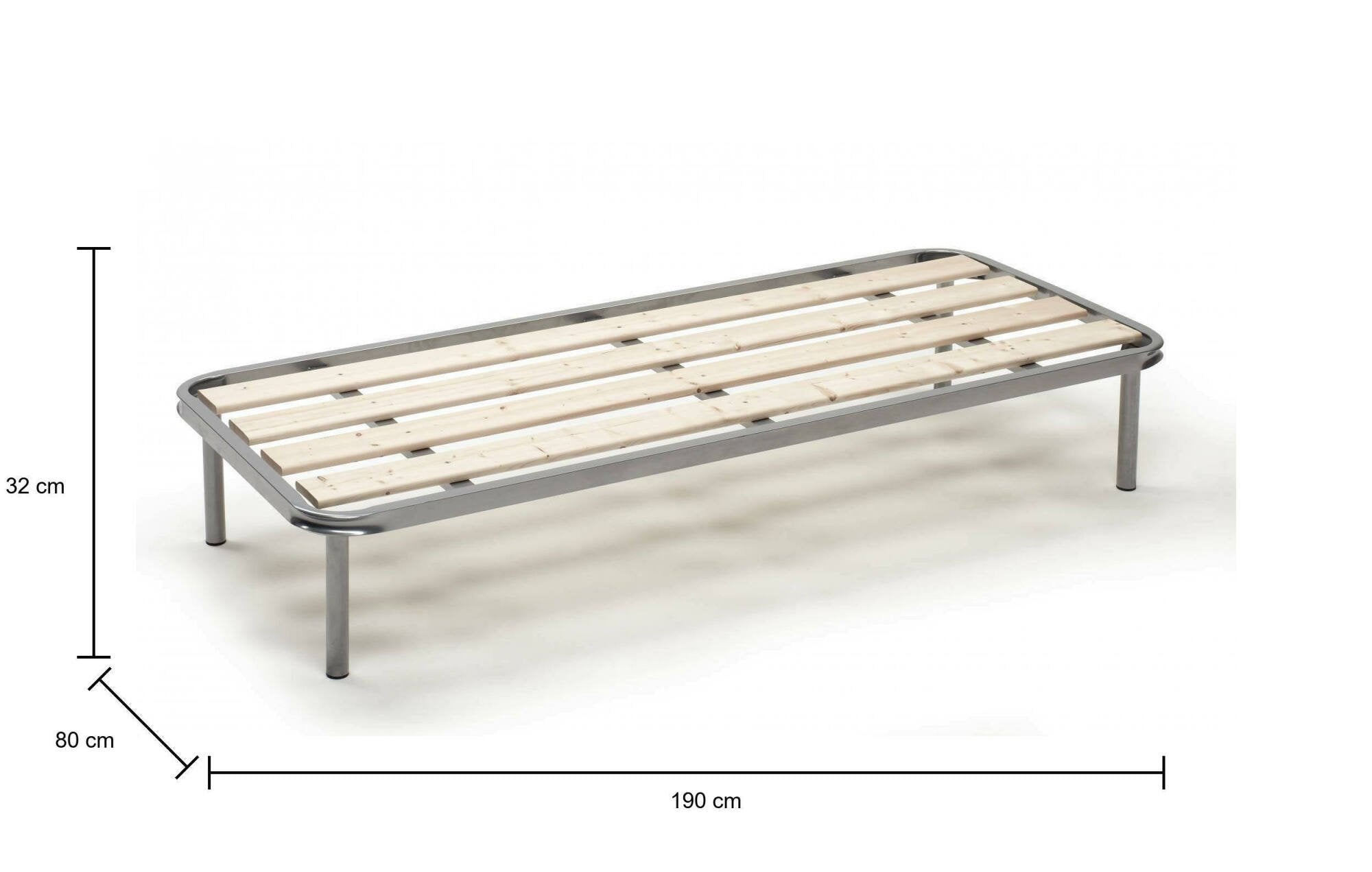 Rete letto singolo Alsa, Rete ortopedica a doghe piallate, 100% Made in Italy, cm 80x190h 31
