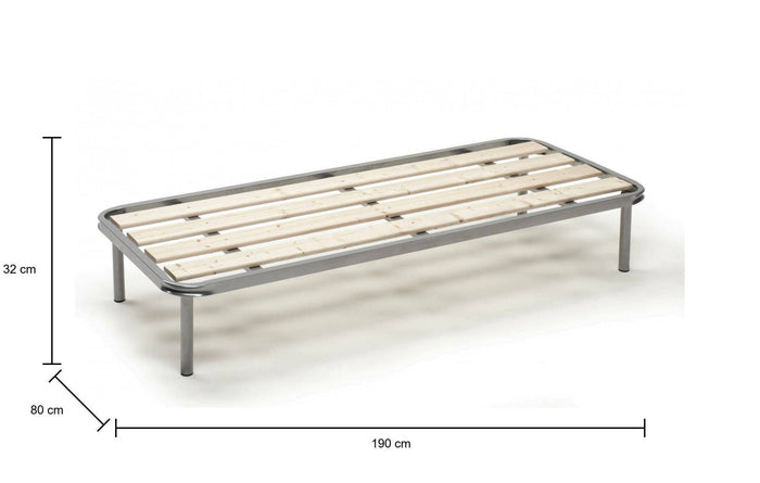 Rete letto singolo Alsa, Rete ortopedica a doghe piallate, 100% Made in Italy, cm 80x190h 31
