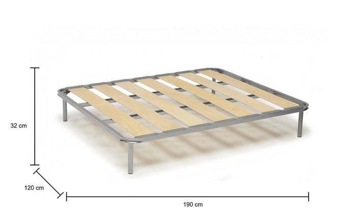 Rete letto piazza e mezza Andrew, Rete ortopedica a doghe larghe, 100% Made in Italy, cm 120x190h 31