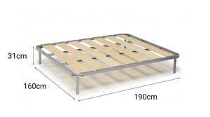 Rete letto matrimoniale Alisto, Rete ortopedica a doghe larghe, 100% Made in Italy, cm 160x190h 31