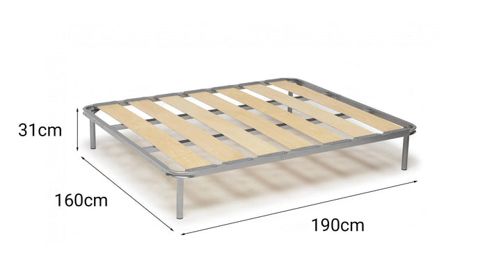 Rete letto matrimoniale Alisto, Rete ortopedica a doghe larghe, 100% Made in Italy, cm 160x190h 31