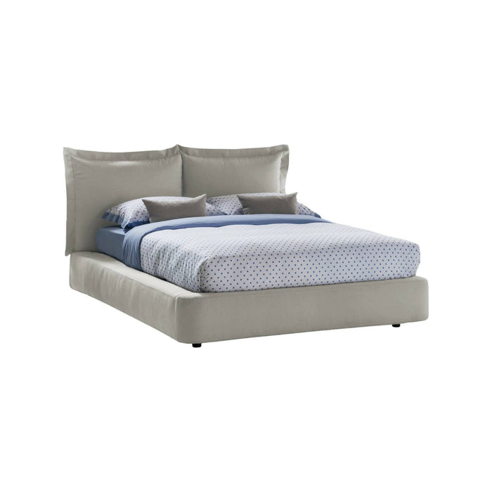 Letto matrimoniale Adi, Letto contenitore con rivestimento in tessuto, Made in Italy, Apertura frontale, adatto per materasso 160x190 cm, Beige