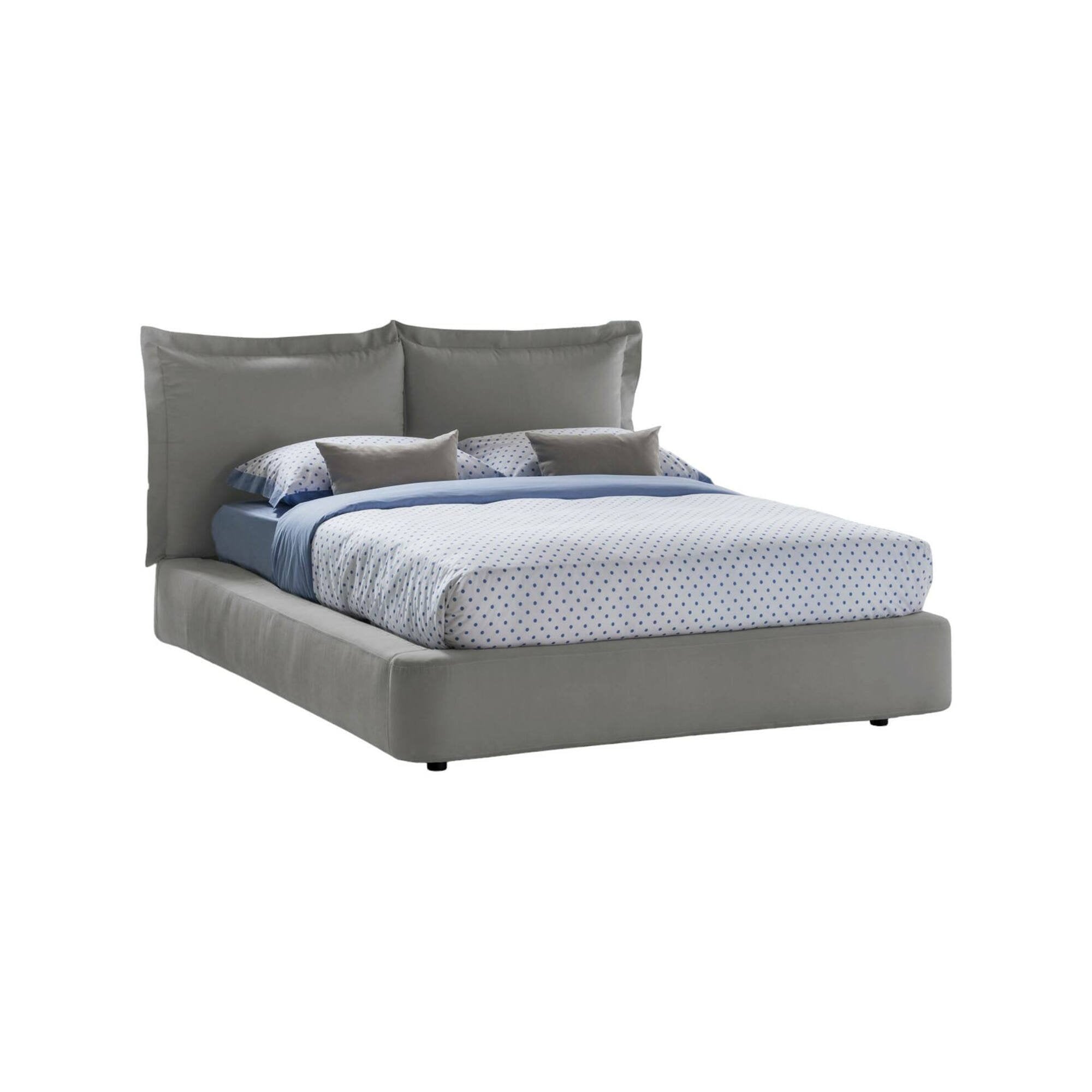 Letto matrimoniale Adi, Letto contenitore con rivestimento in tessuto, Made in Italy, Apertura frontale, adatto per materasso 160x190 cm, Grigio