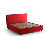 Letto matrimoniale Arcan, Letto contenitore con rivestimento in tessuto, Made in Italy, Apertura frontale, adatto per materasso cm 160x200, Rosso