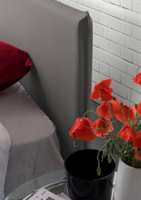 Letto matrimoniale Ariadni, Letto contenitore con rivestimento in tessuto, Made in Italy, Apertura frontale, con materasso cm 160x200 incluso, Grigio