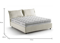 Letto matrimoniale Amelinda, Letto contenitore con rivestimento in tessuto, Made in Italy, Apertura frontale, con materasso cm 160x190 incluso, Beige