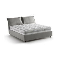 Letto matrimoniale Amy, Letto contenitore con rivestimento in tessuto, Made in Italy, Apertura frontale, con materasso cm 160x200 incluso, Grigio