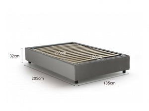 Letto piazza e mezza Asid, Letto contenitore con rivestimento in tessuto, Made in Italy, Apertura frontale, adatto per materasso cm 120x190, Grigio