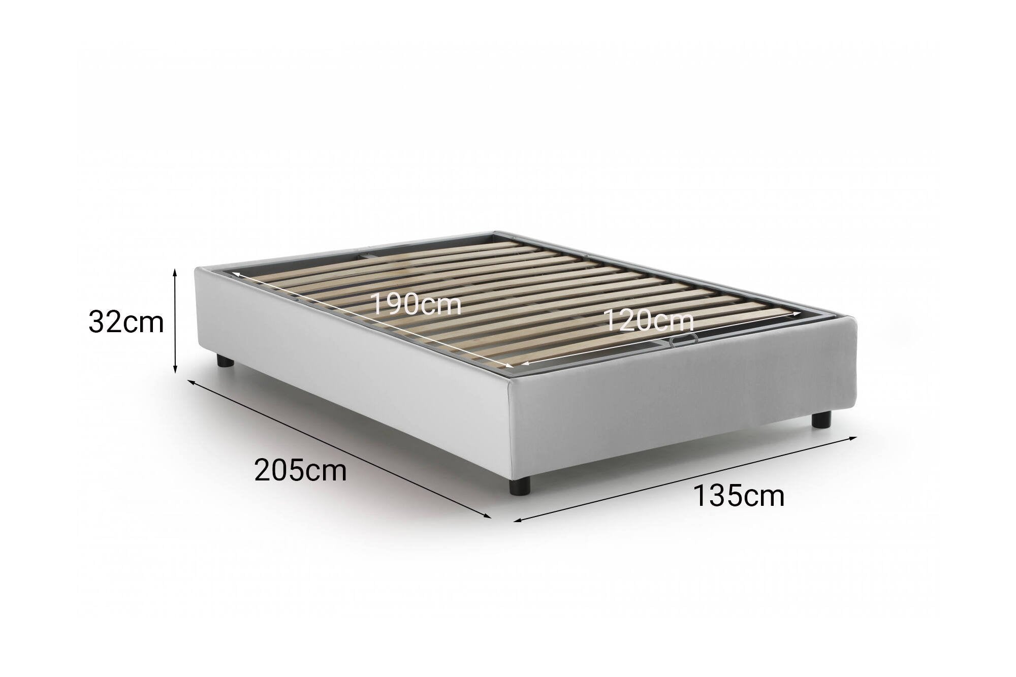 Asid, Letto Piazza e Mezza Sfoderabile Made in Italy, Bianco