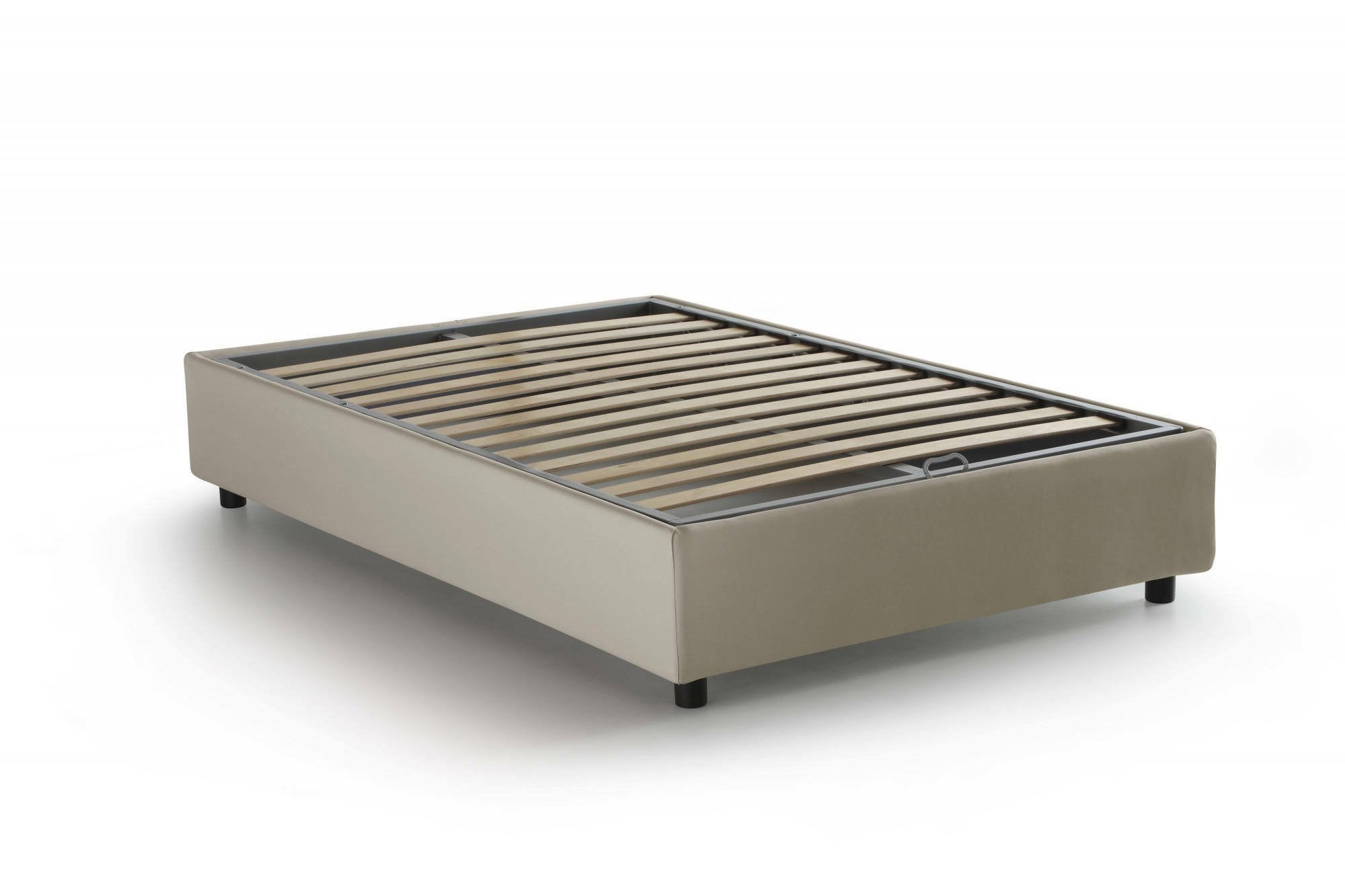 Alvise, Letto Piazza e Mezza Materasso Incluso Made in Italy, Beige