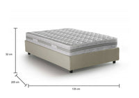 Letto piazza e mezza Alvise, Letto contenitore con rivestimento in tessuto, Made in Italy, Apertura frontale, con materasso cm 120x190 incluso, Beige