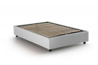 Letto piazza e mezza Alvise, Letto contenitore con rivestimento in tessuto, Made in Italy, Apertura frontale, con materasso cm 120x190 incluso, Bianco