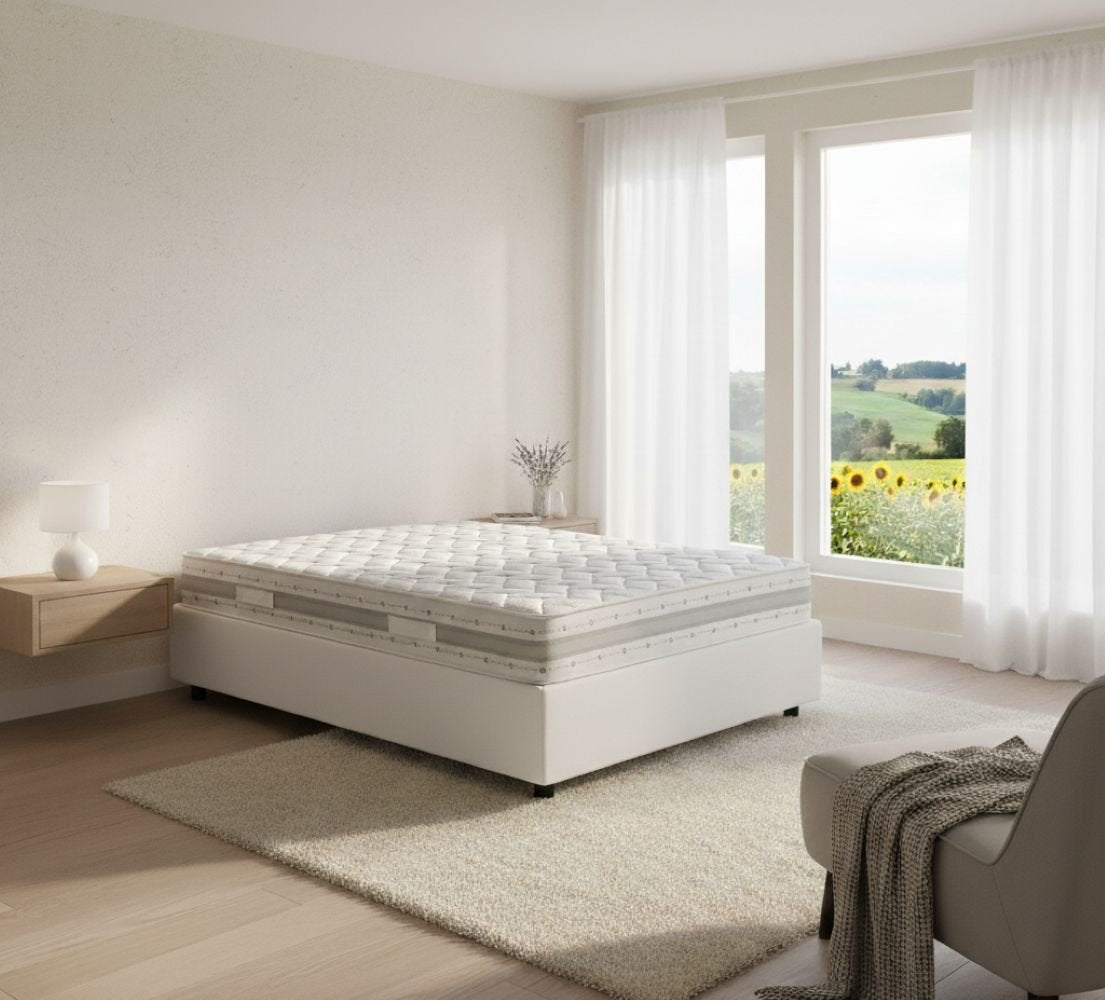 Alvise, Letto Piazza e Mezza Materasso Incluso Made in Italy, Bianco