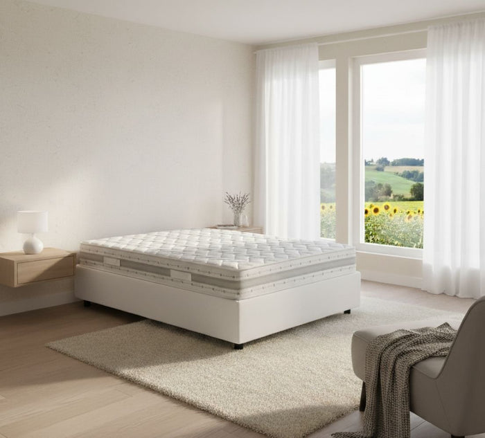 Alvise, Letto Piazza e Mezza Materasso Incluso Made in Italy, Bianco