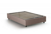 Letto piazza e mezza Ariba, Letto contenitore con rivestimento in tessuto, Made in Italy, Apertura laterale, adatto per materasso cm 120x190, Tortora