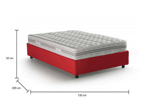 Aftis, Letto Piazza e Mezza Materasso Incluso Made in Italy, Rosso