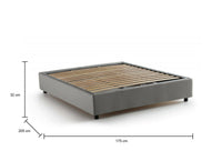 Letto matrimoniale Annibale, Letto contenitore con rivestimento in tessuto, Made in Italy, Apertura frontale, adatto per materasso cm 160x190, Grigio