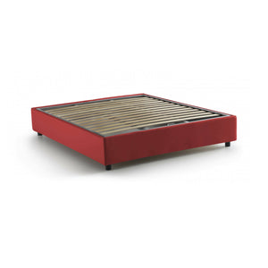 Letto matrimoniale Annibale, Letto contenitore con rivestimento in tessuto, Made in Italy, Apertura frontale, adatto per materasso cm 160x190, Rosso