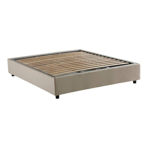Letto matrimoniale Apel, Letto contenitore con rivestimento in tessuto, Made in Italy, Apertura frontale, con materasso cm 160x190 incluso, Beige