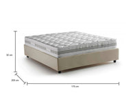 Letto matrimoniale Apel, Letto contenitore con rivestimento in tessuto, Made in Italy, Apertura frontale, con materasso cm 160x190 incluso, Beige