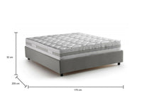 Letto matrimoniale Apel, Letto contenitore con rivestimento in tessuto, Made in Italy, Apertura frontale, con materasso cm 160x190 incluso, Grigio