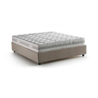 Letto matrimoniale Apel, Letto contenitore con rivestimento in tessuto, Made in Italy, Apertura frontale, con materasso cm 160x190 incluso, Tortora