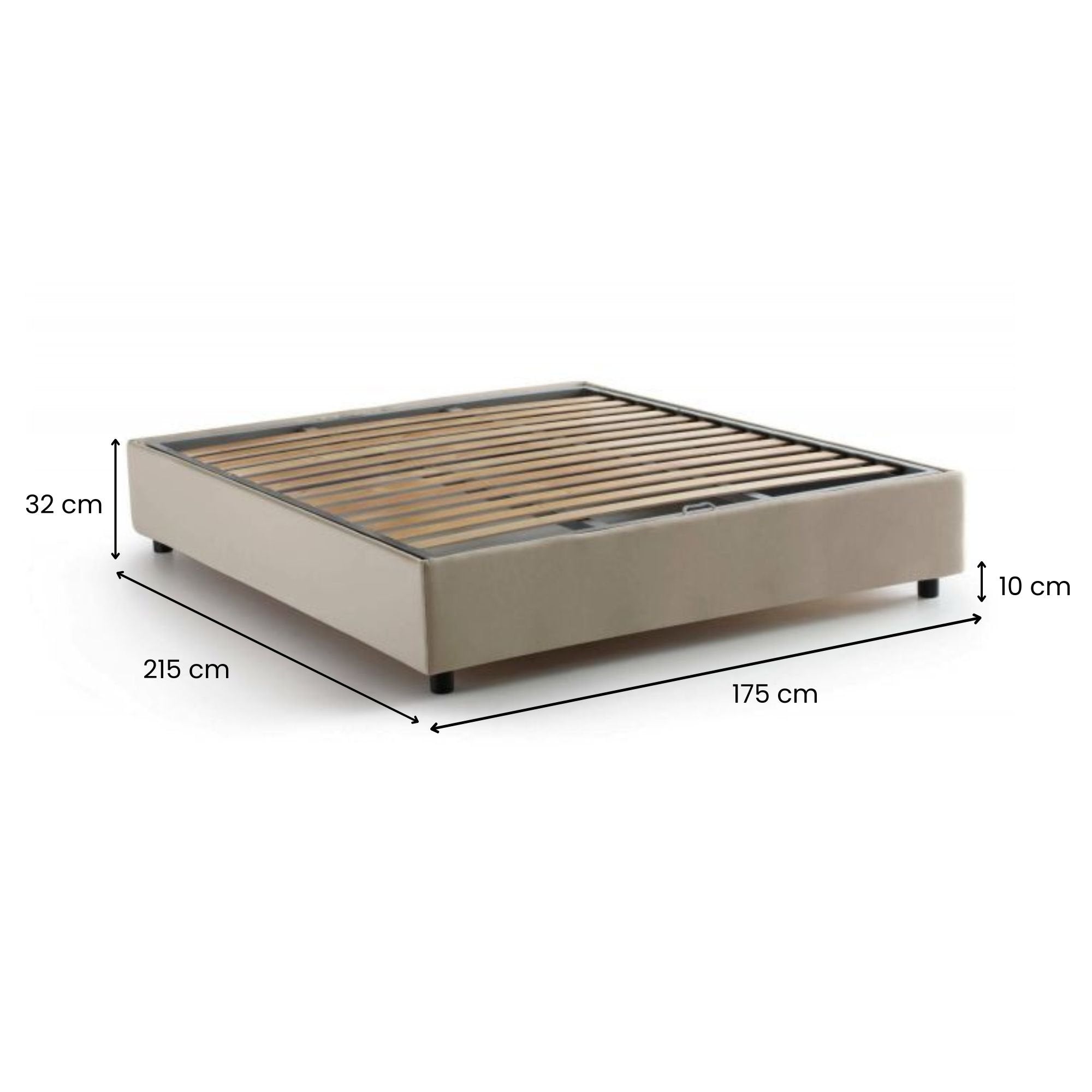 Letto Matrimoniale Alaska, Letto Matrimoniale Sfoderabile Made in Italy, Beige