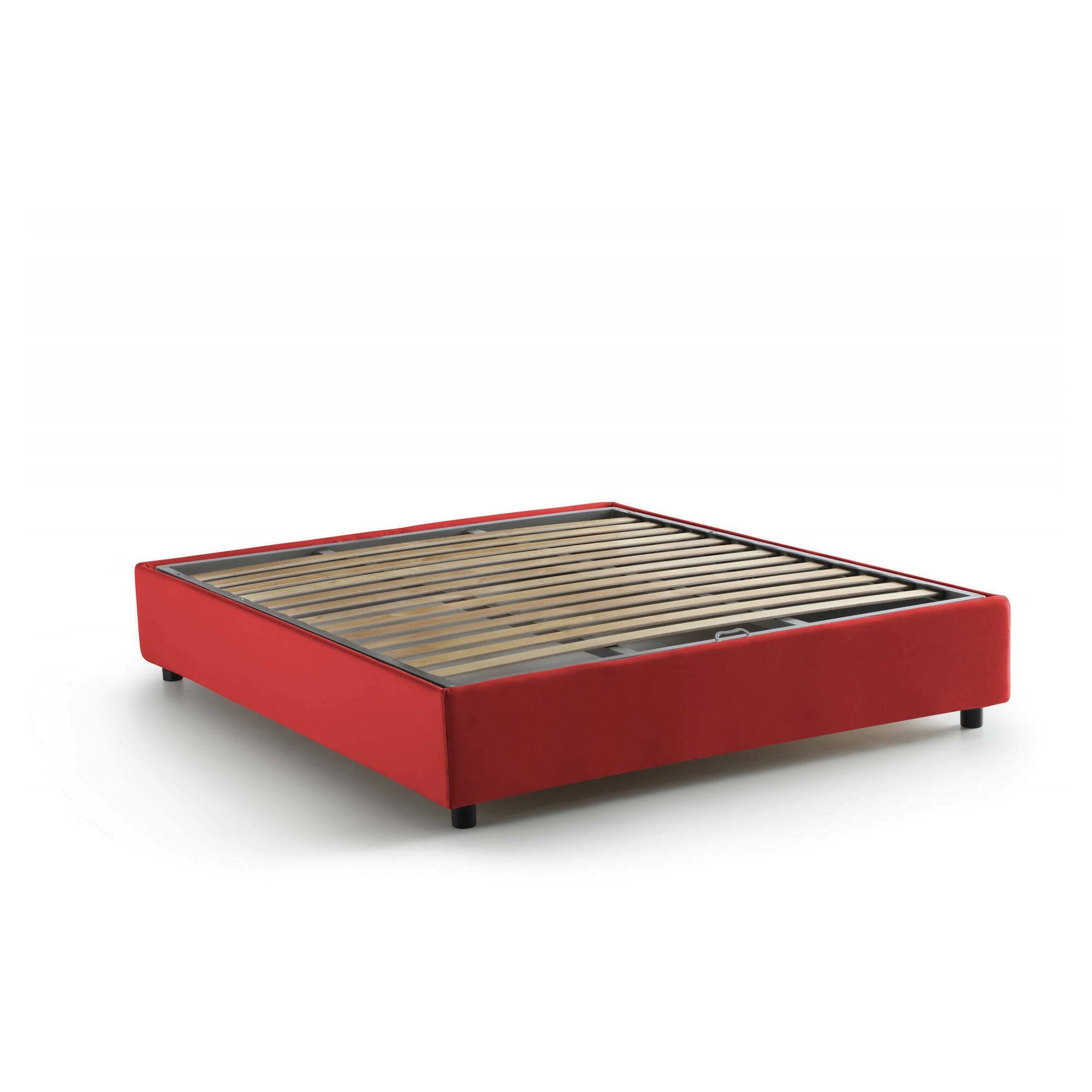 Letto Matrimoniale Alaska, Letto Matrimoniale Sfoderabile Made in Italy, Rosso