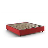 Letto matrimoniale Alaska, Letto contenitore con rivestimento in tessuto, Made in Italy, Apertura frontale, adatto per materasso cm 160x200, Rosso