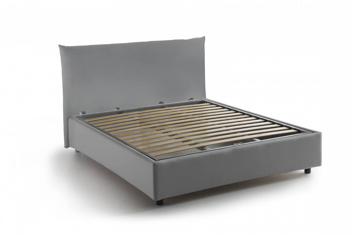 Amorino, Letto Piazza e Mezza Sfoderabile Made in Italy, Grigio