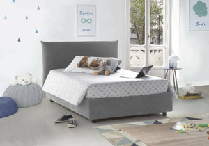 Amorino, Letto Piazza e Mezza Sfoderabile Made in Italy, Grigio