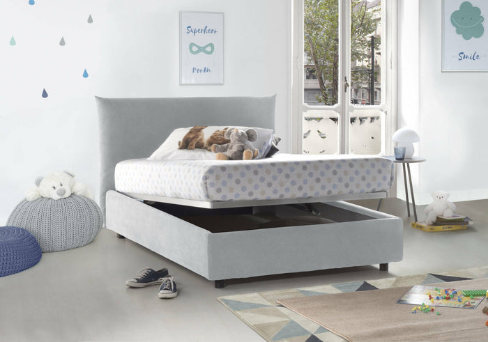 Amorino, Letto Piazza e Mezza Sfoderabile Made in Italy, Bianco