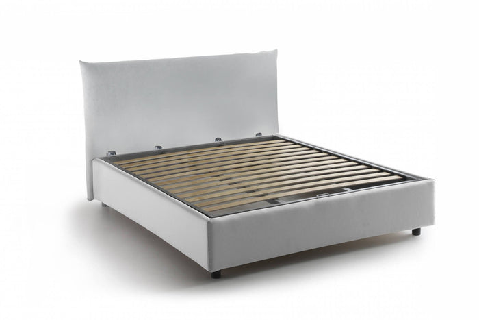 Amorino, Letto Piazza e Mezza Sfoderabile Made in Italy, Bianco