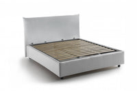 Letto piazza e mezza Amorino, Letto contenitore con rivestimento in tessuto, Made in Italy, Apertura frontale, adatto per materasso cm 120x190, Bianco