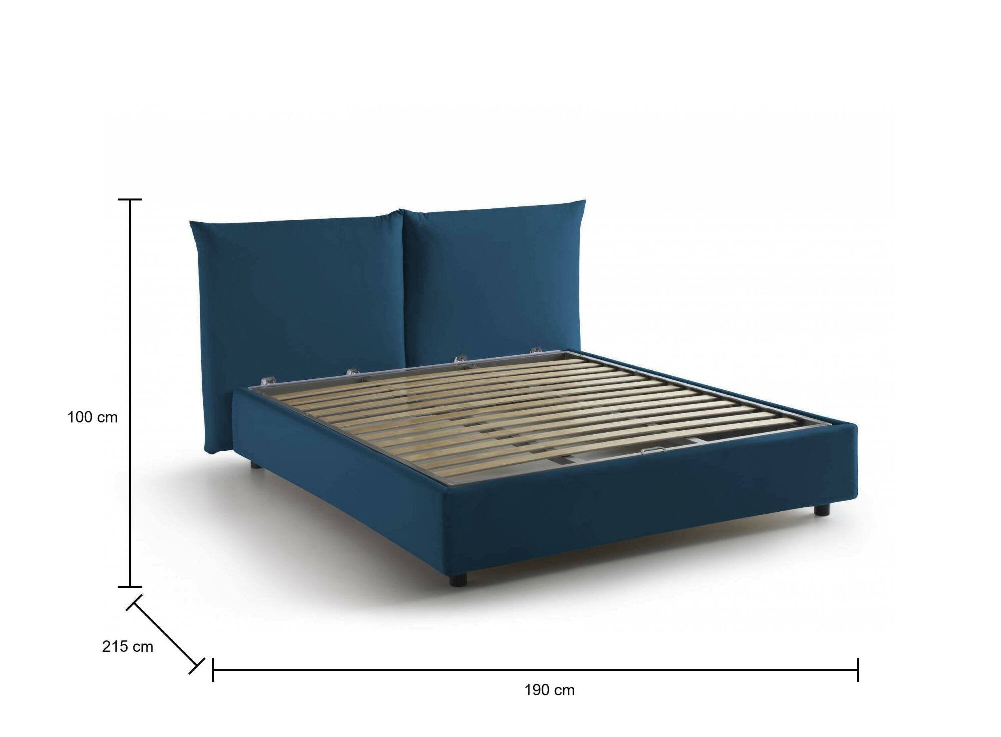 Letto Matrimoniale Alizarin, Letto Matrimoniale Sfoderabile Made in Italy, blu