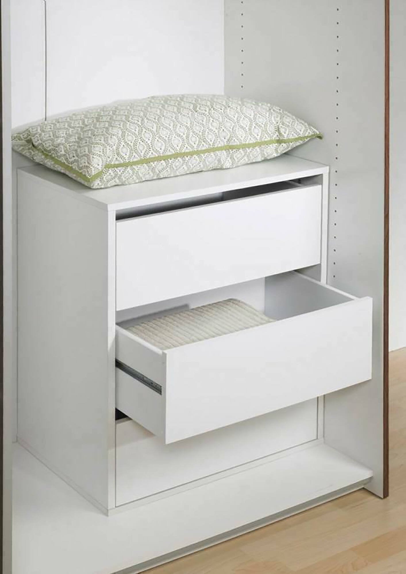 Cassettiera a tre cassetti da Adonino, colore bianco, cm 51 x 70 x 39