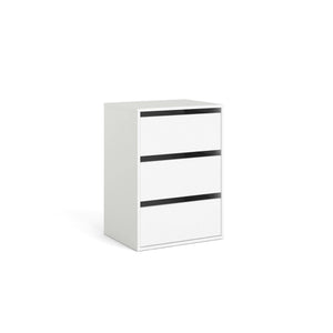 Cassettiera a tre cassetti da Adonino, colore bianco, cm 51 x 70 x 39