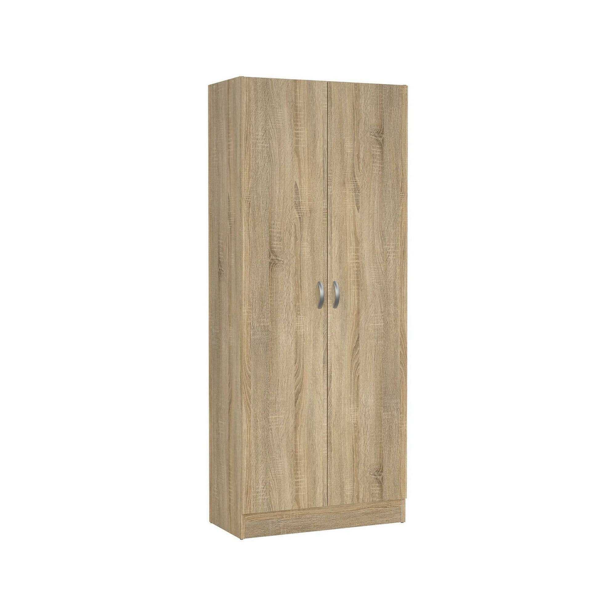 Scarpiera Erinni, Mobile portascarpe, Armadio da ingresso multiuso, Mobiletto per calzature, 69x35 h170 cm, Quercia