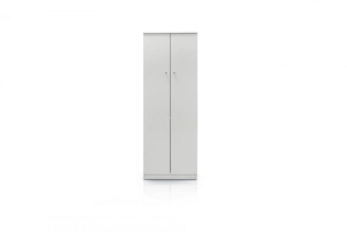 Armadio multifunzione a due ante, colore bianco, cm 62 x 34 x 183