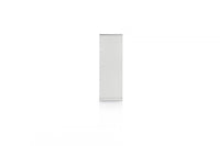 Armadio multifunzione con un'anta unica dalla parte destra e sulla sinistra due ante divise da un cassetto, colore bianco, cm 77 x 34 x 183.