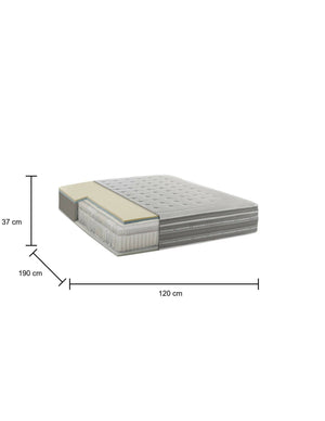 Materasso piazza e mezza Arguello, Ortopedico in Memory Foam e Micromolle insacchettate, 100% Made in Italy, Antiacaro e Anallergico, cm 120x190 h37