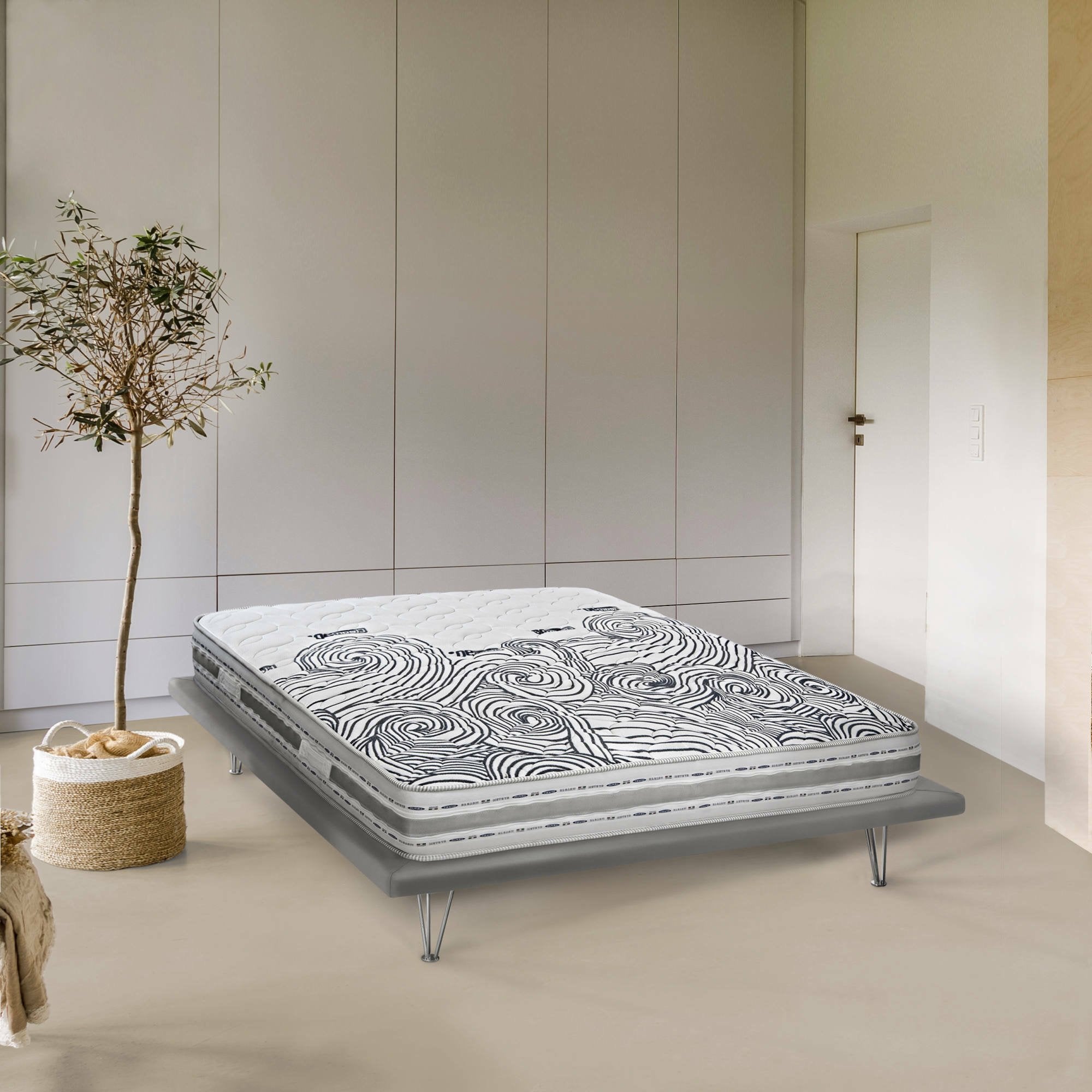 Materasso matrimoniale Tirane, Materasso sfoderabile in Memory Foam e Waterfoam, 100% Made in Italy, Antiacaro e Anallergico, cm 160x190 h 22