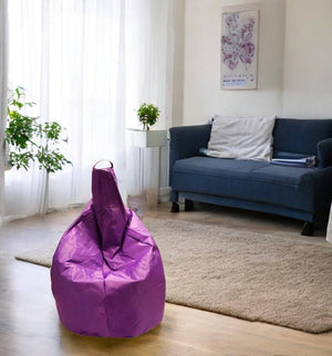 Pouf a sacco elegante, colore viola, Misure 80 x 120 x 80 cm