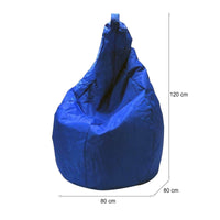 Poltrona a sacco a tinta Angillina, colore blu, Misure 80 x 120 x 80 cm