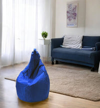 Poltrona a sacco a tinta Angillina, colore blu, Misure 80 x 120 x 80 cm