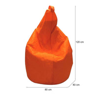 Poltrona a sacco a tinta Angillina, colore arancione, Misure 80 x 120 x 80 cm