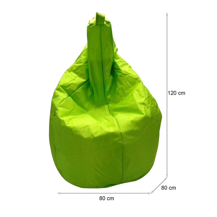 Poltrona a sacco a tinta Angillina, colore verde, Misure 80 x 120 x 80 cm