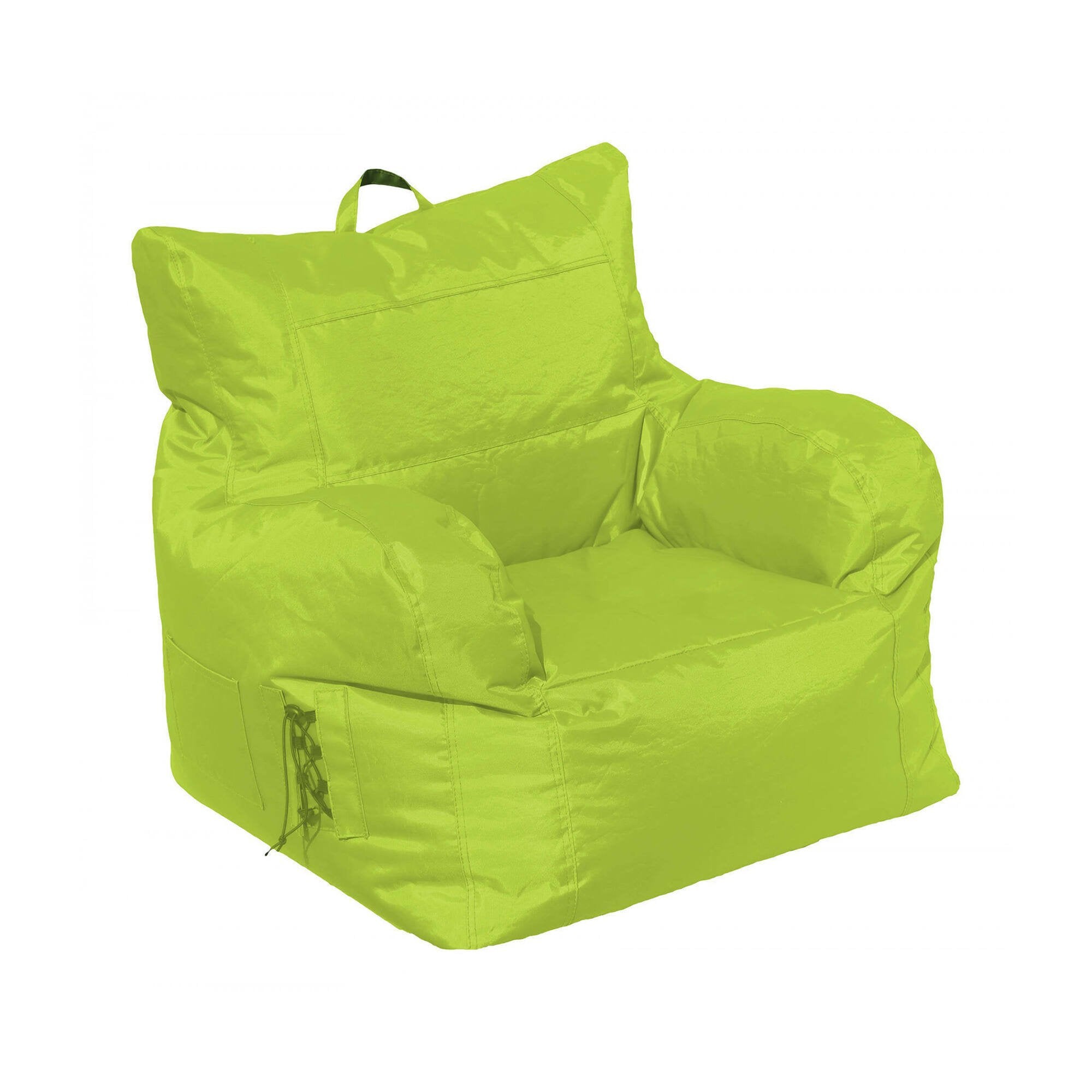 Poltrona imbottita con Ossidiana, colore verde, Misure 80 x 80 x 80 cm